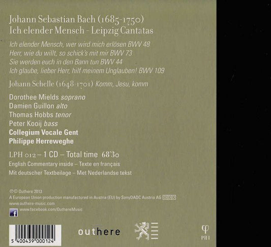 Johann Sebastian Bach, Collegium Vocale, Philippe Herreweghe : Ich Elender Mensch - Leipzig Cantatas (CD, Album)