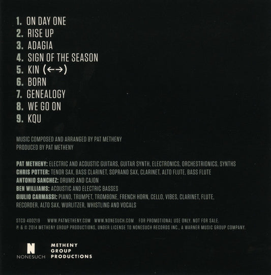 Pat Metheny Unity Group : Kin (←→) (CD, Album, Promo, Car)