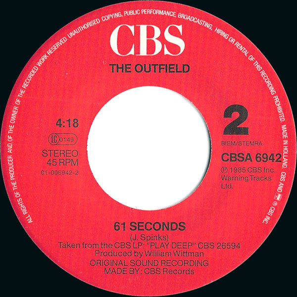 The Outfield : Your Love (7", Single)