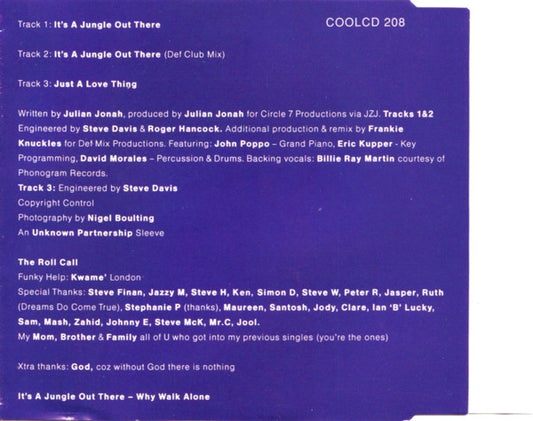 Julian Jonah : It's A Jungle Out There (CD, Single)