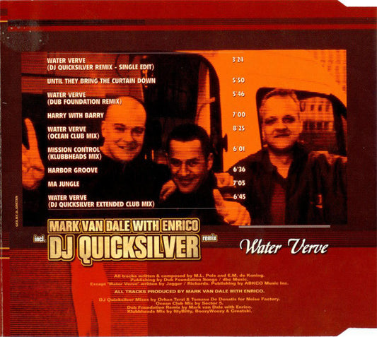 Mark Van Dale With Enrico : Water Verve (DJ Quicksilver Remix) (CD, Maxi)