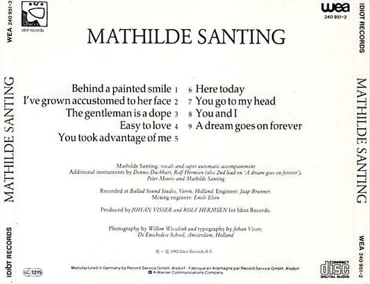 Mathilde Santing : Mathilde Santing (CD, Album, RE)