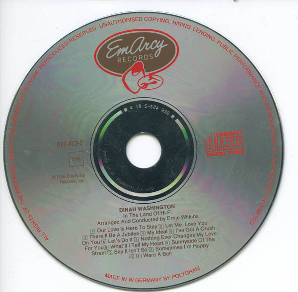 Dinah Washington : In The Land Of Hi-Fi (CD, Album, RE, RM)