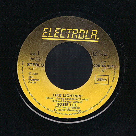 Rosie Lee (2) : Like Lightnin' (7", Single)