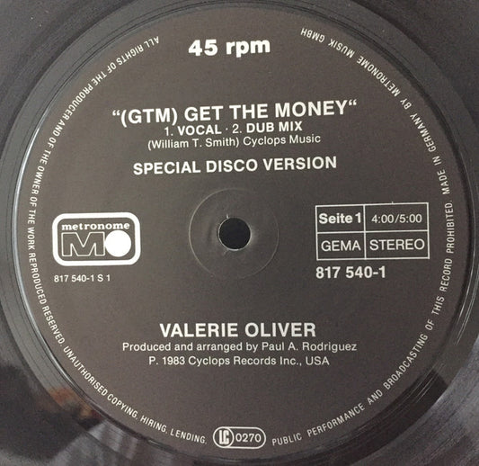 Valerie Oliver : (GTM) Get The Money (12", Maxi)