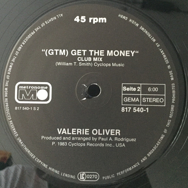 Valerie Oliver : (GTM) Get The Money (12", Maxi)