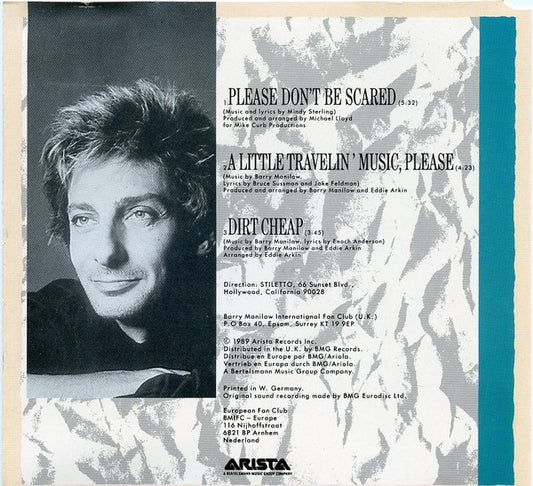 Barry Manilow : Please Don't Be Scared (CD, Single)