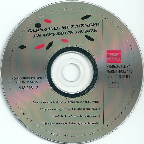 Meneer En Mevrouw De Bok : Carnaval Met Meneer En Mevrouw De Bok (CD, Album, RE)