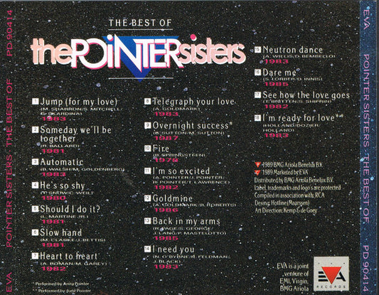 Pointer Sisters : The Best Of The Pointer Sisters (CD, Comp)