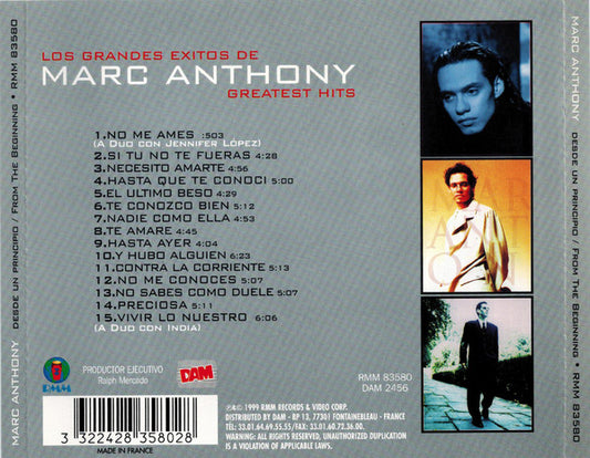 Marc Anthony : Desde Un Principio / From The Beginning (CD, Comp)