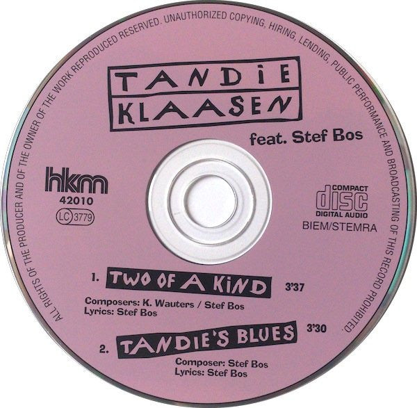 Thandi Klaasen Feat. Stef Bos : Two Of A Kind (CD, Single)