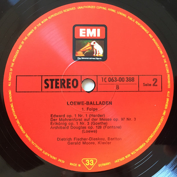 Carl Loewe - Dietrich Fischer-Dieskau • Gerald Moore : Loewe-Balladen, 1. Folge (LP, Album)