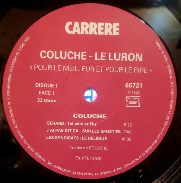 Coluche - Thierry Le Luron : Pour Le Meilleur Et Pour Le Rire (2xLP, Comp)