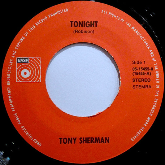 Tony Sherman : Tonight (7", Single)