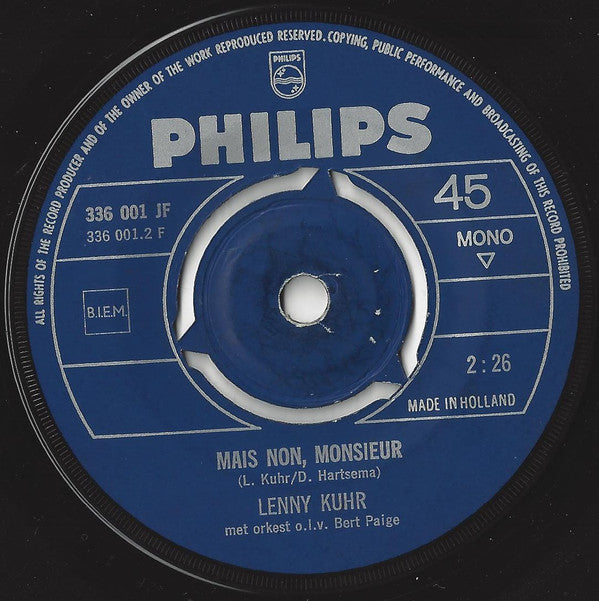 Lenny Kuhr : De Troubadour / Mais Non, Monsieur (7", Single, Mono)