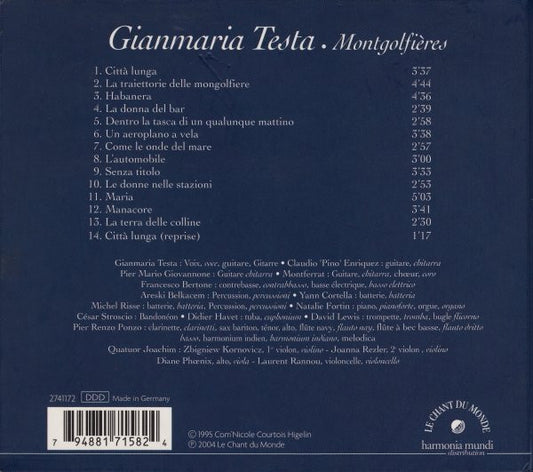 Gianmaria Testa : Montgolfières (CD, Album, RE, RM, Dig)
