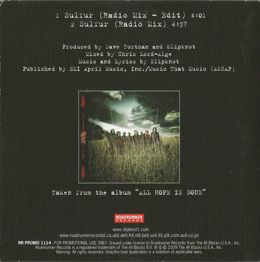 Slipknot : Sulfur (CD, Single, Promo)
