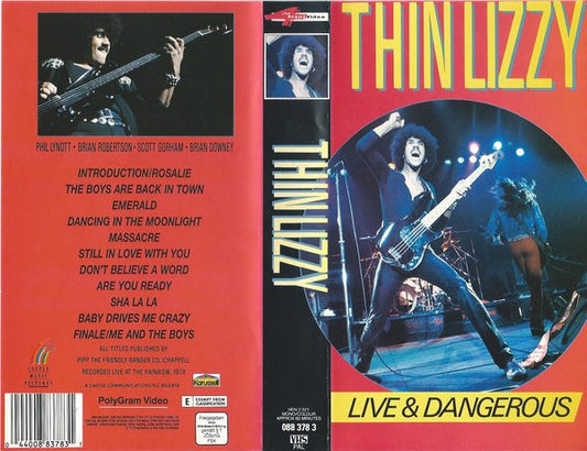 Thin Lizzy : Live & Dangerous (VHS, Mono, PAL)