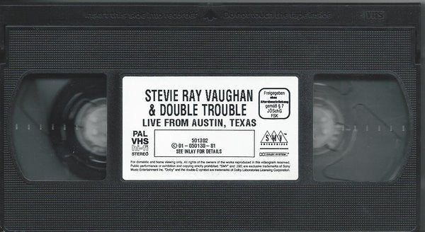 Stevie Ray Vaughan & Double Trouble : Live From Austin, Texas (VHS, PAL)
