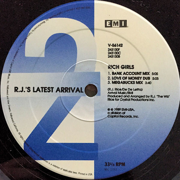 R.J.'s Latest Arrival : Rich Girls (12")