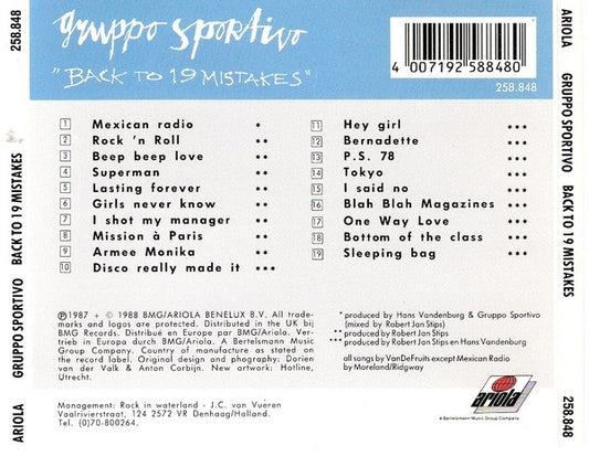 Gruppo Sportivo : Back To 19 Mistakes (CD, Comp)