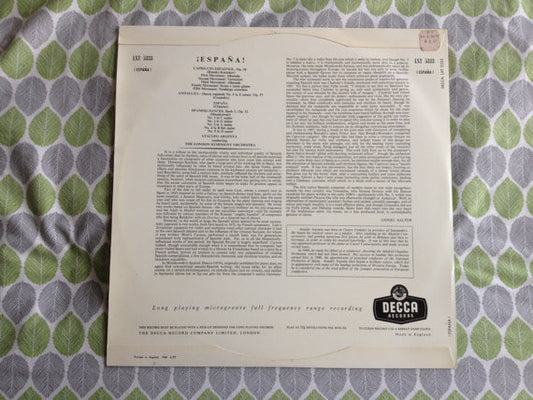 Ataúlfo Argenta, London Symphony Orchestra : España (LP, Mono)