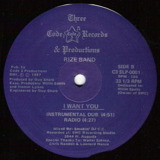 Rize Band : I Want You (12")