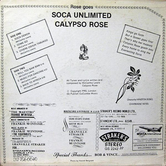 Calypso Rose : Rose Goes Soca Unlimited (LP)