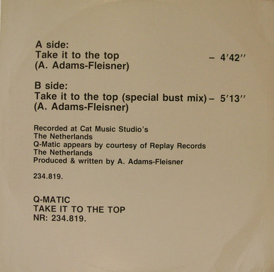 Q-Matic : Take It To The Top (12")