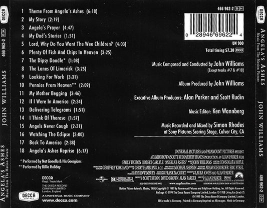 John Williams (4) : Angela's Ashes (Music From The Motion Picture) (CD)
