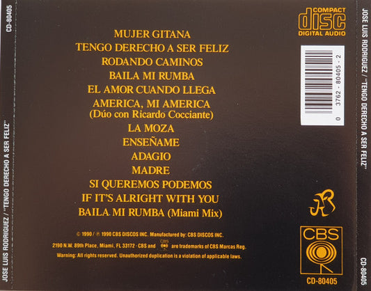 José Luis Rodríguez : Tengo Derecho A Ser Feliz (CD, Album)
