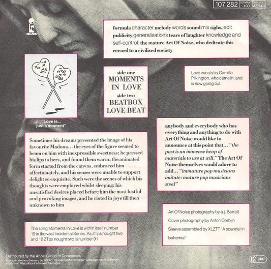 The Art Of Noise : Moments In Love (7", Single, RE)