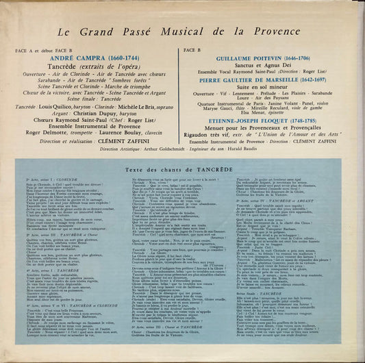 Various : Le Grand Passé Musical De La Provence (LP)