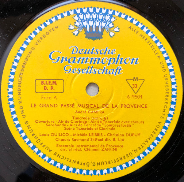 Various : Le Grand Passé Musical De La Provence (LP)