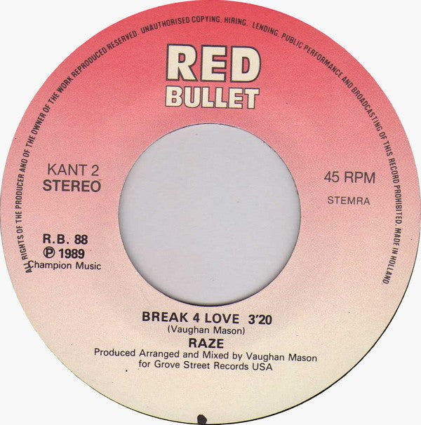 Raze : Break 4 Love (7", Single)
