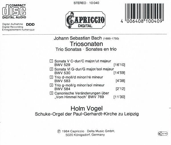 Johann Sebastian Bach, Holm Vogel : Triosonaten (CD, RE)
