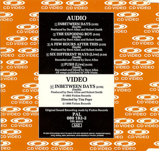 The Cure : In Between Days (CDV, 5", Single, PAL)