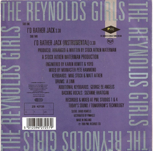 The Reynolds Girls : I'd Rather Jack (7", Single)