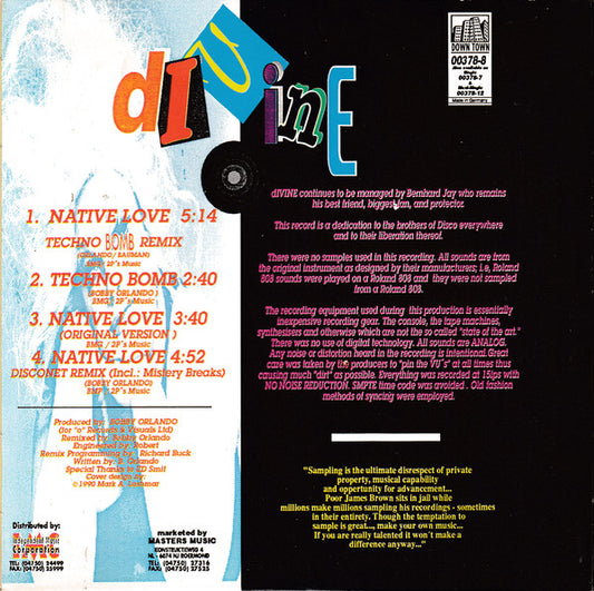Divine : Native Love (Techno Bomb Remix) (CD, Maxi)