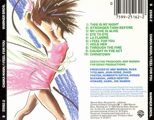 Chaka Khan : I Feel For You (CD, Album, Tar)