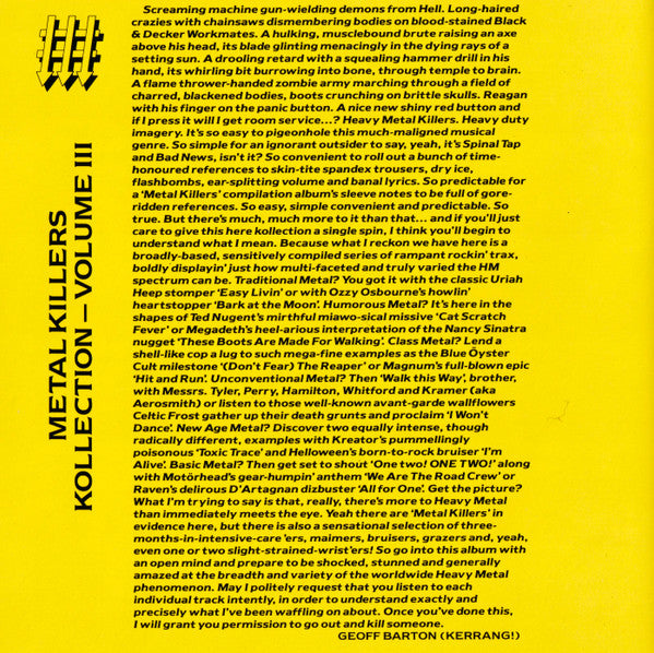 Various : Metal Killers Kollection Volume 3 (CD, Comp)