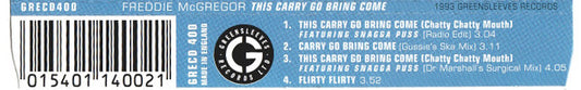 Freddie McGregor : This Carry Go Bring Come (Chatty Chatty Mouth) (CD, Maxi)