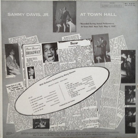 Sammy Davis Jr. : Sammy Davis, Jr. At Town Hall (LP, Album, Mono, RP)