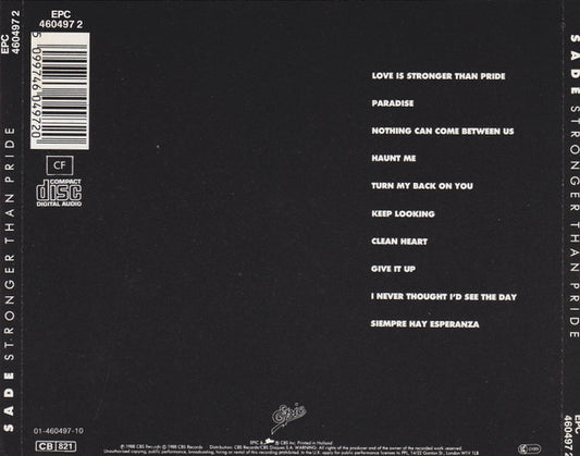 Sade : Stronger Than Pride (CD, Album)