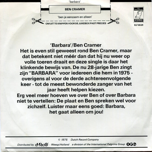 Ben Cramer : Barbara (7", Single)