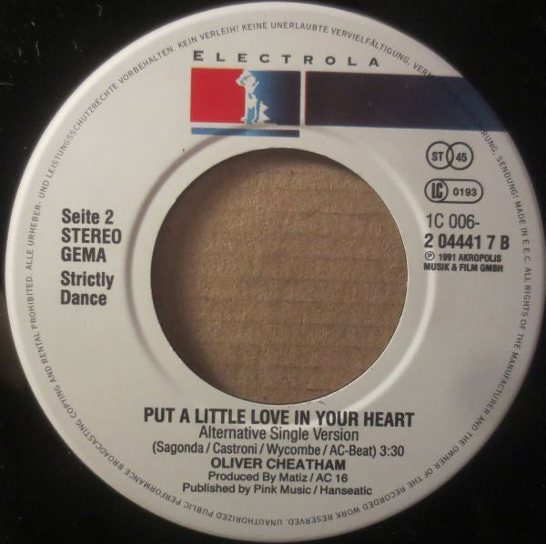 Oliver Cheatham : Put A Little Love In Your Heart (7", Single)