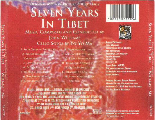 John Williams (4), Yo-Yo Ma : Seven Years In Tibet (Original Motion Picture Soundtrack) (CD, Album)