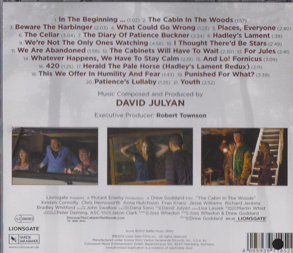 David Julyan : The Cabin In The Woods (Original Motion Picture Soundtrack) (CD, Album)
