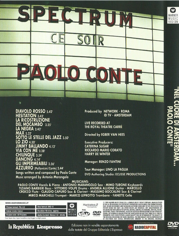 Paolo Conte : Nel Cuore Di Amsterdam... Paolo Conte (DVD-V, PAL)