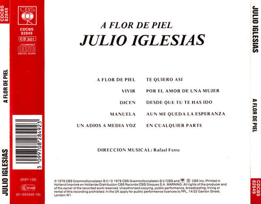 Julio Iglesias : A Flor De Piel (CD, Album)